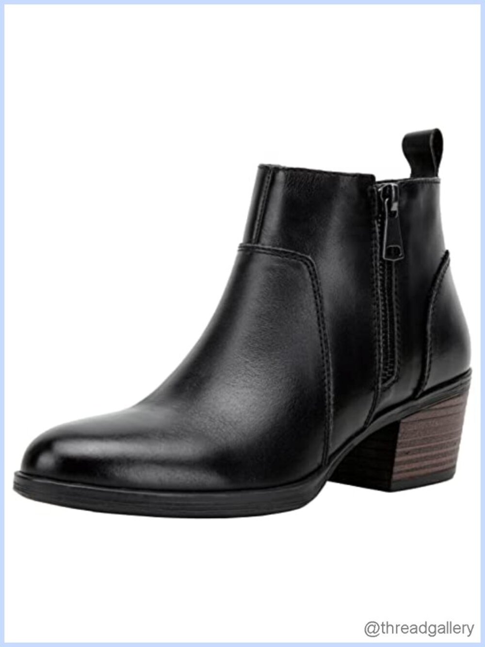 Genuine Leather Low Heel Ankle Boots Memory Foam Booties